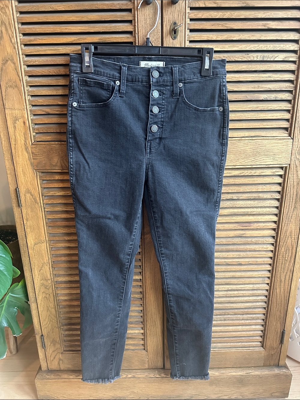 High-Rise Black Button-Fly Women’s Jeans